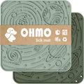 OHMO Large Lick Mat for Dogs&Cats, Space Pattern, 2pcs, Camo&Sage Green | Pet Enrichment Toys, Slow Feeder, Textured Silicone Surface, Strong Suction Cups, Anxiety&Boredom Relief, Easy-Clean