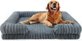 Orthopedic Dog Bed L/XL, 42*30*6.7" Washable Waterproof 25D Egg Crate Foam Dog Beds with C-Shape Bolster Support, Extra Large Pet Bed for Senior Dogs with Removable Cover and non-Slip Bottom