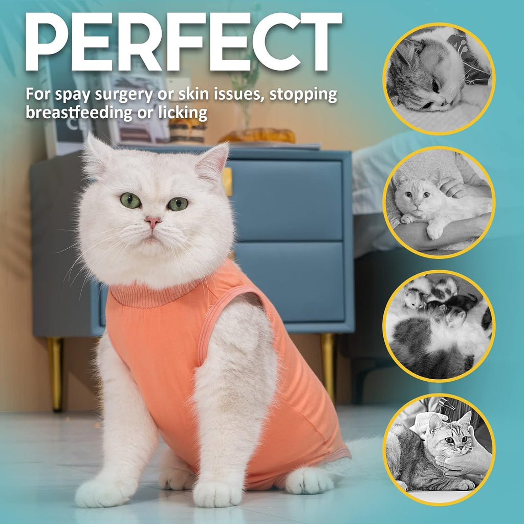 Avont Cat Recovery Suit - Kitten Onesie for Cats After Surgery