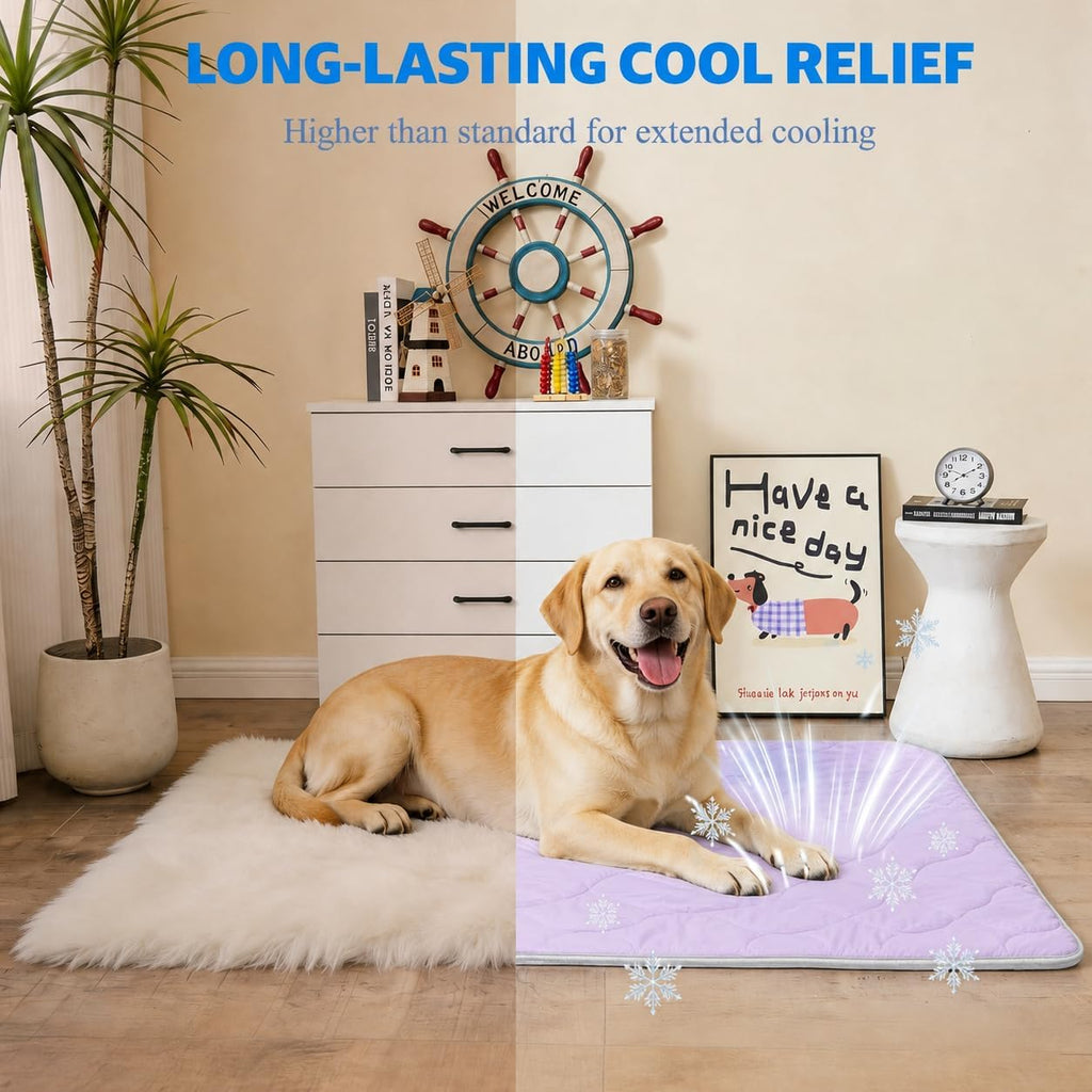 Cooling Blanket for Dogs. Dog Cooling Blankets for Large Dogs, Breathable Cooling Fabric, Cold Washable, Cooling Dog Blanket Durable Scratch-Resistant Soft Fabric for All Seasons, Purple