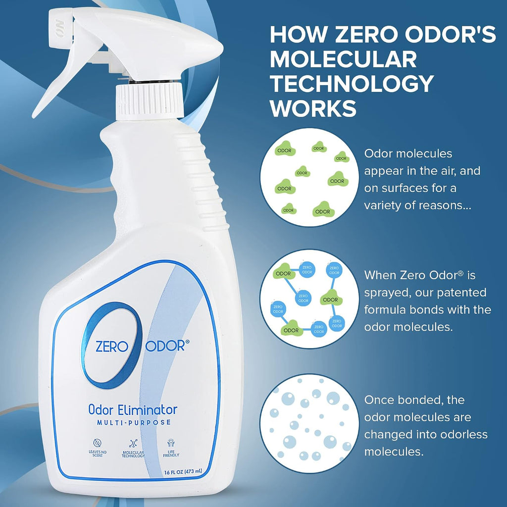 Zero Odor Multi-Purpose Odor Eliminator, Fabric & Room Deodorizer, 16 oz
