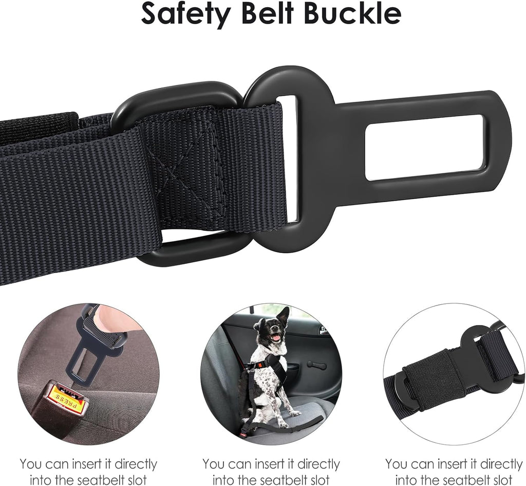 Hotsky Tactical Bungee Shock Absorbing No Pull Strong Dog Leash,Black,4-6FT