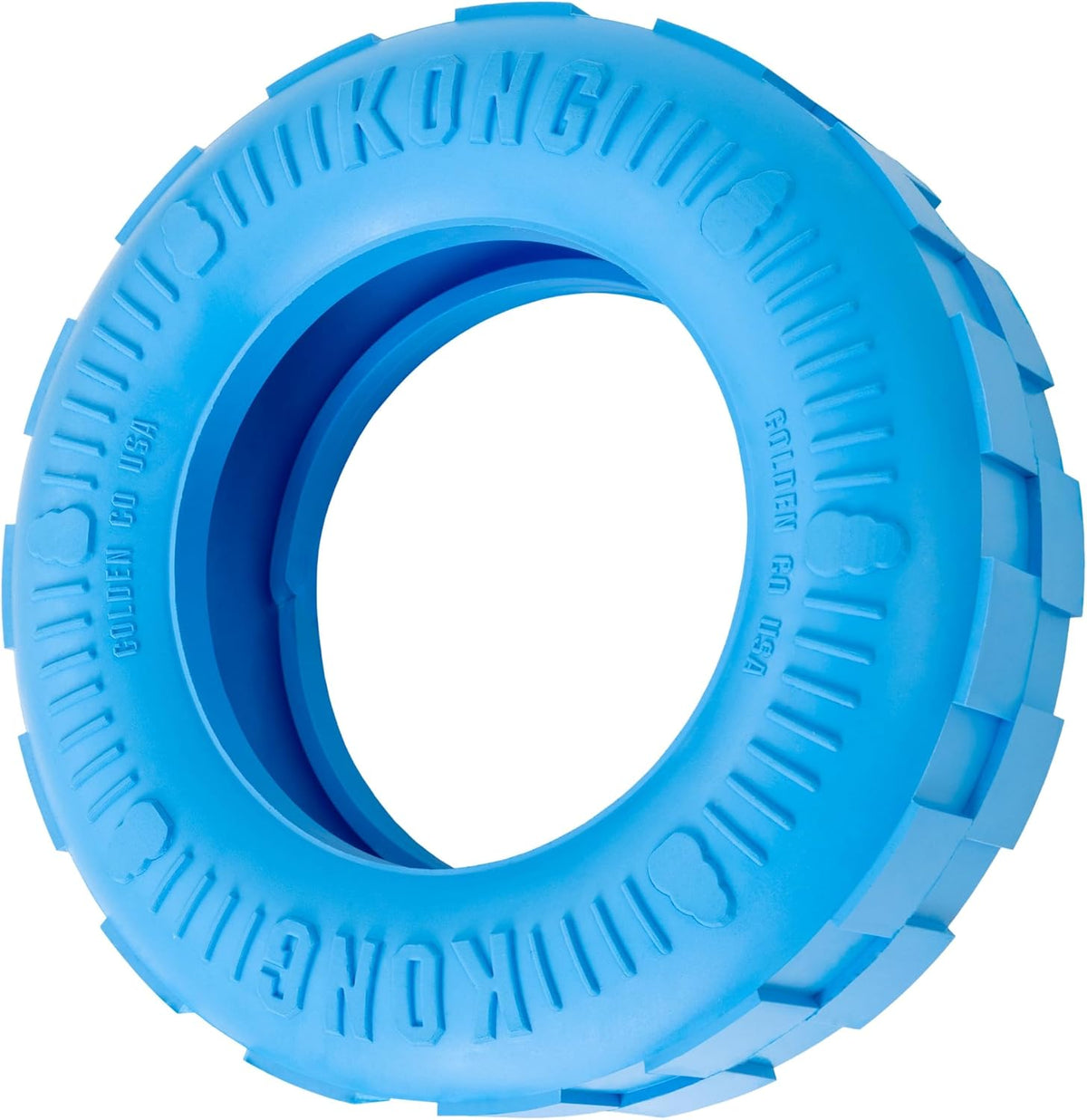 KONG Puppy Tires, Natural Rubber Teething Toy, Medium/Large Puppies, Blue | Durable KONG Natural Rubber Chew & Fetch Toy That Promotes Healthy Teeth & Gums with a Fun Bounce & Easy Roll