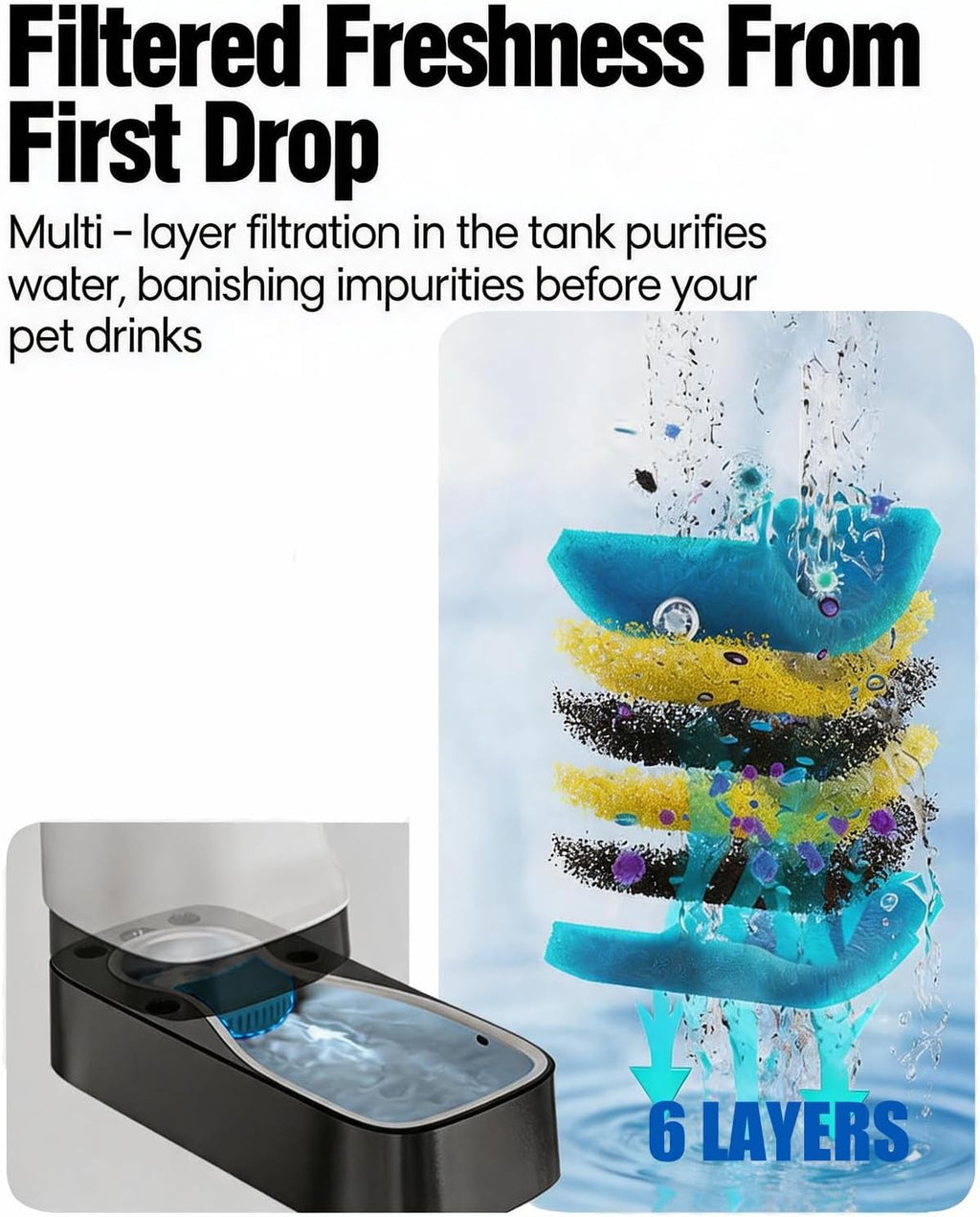 PETNF 2.4 Gallon Automatic Dog Water Bowl Dispenser with Filter
