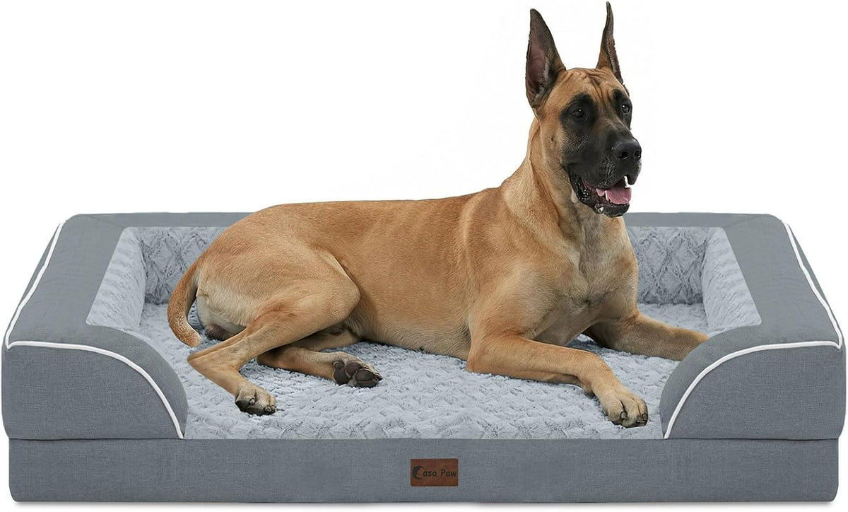 Waterproof Orthopedic Dog Bed for Extra Large Dogs, 53x42in, Grey