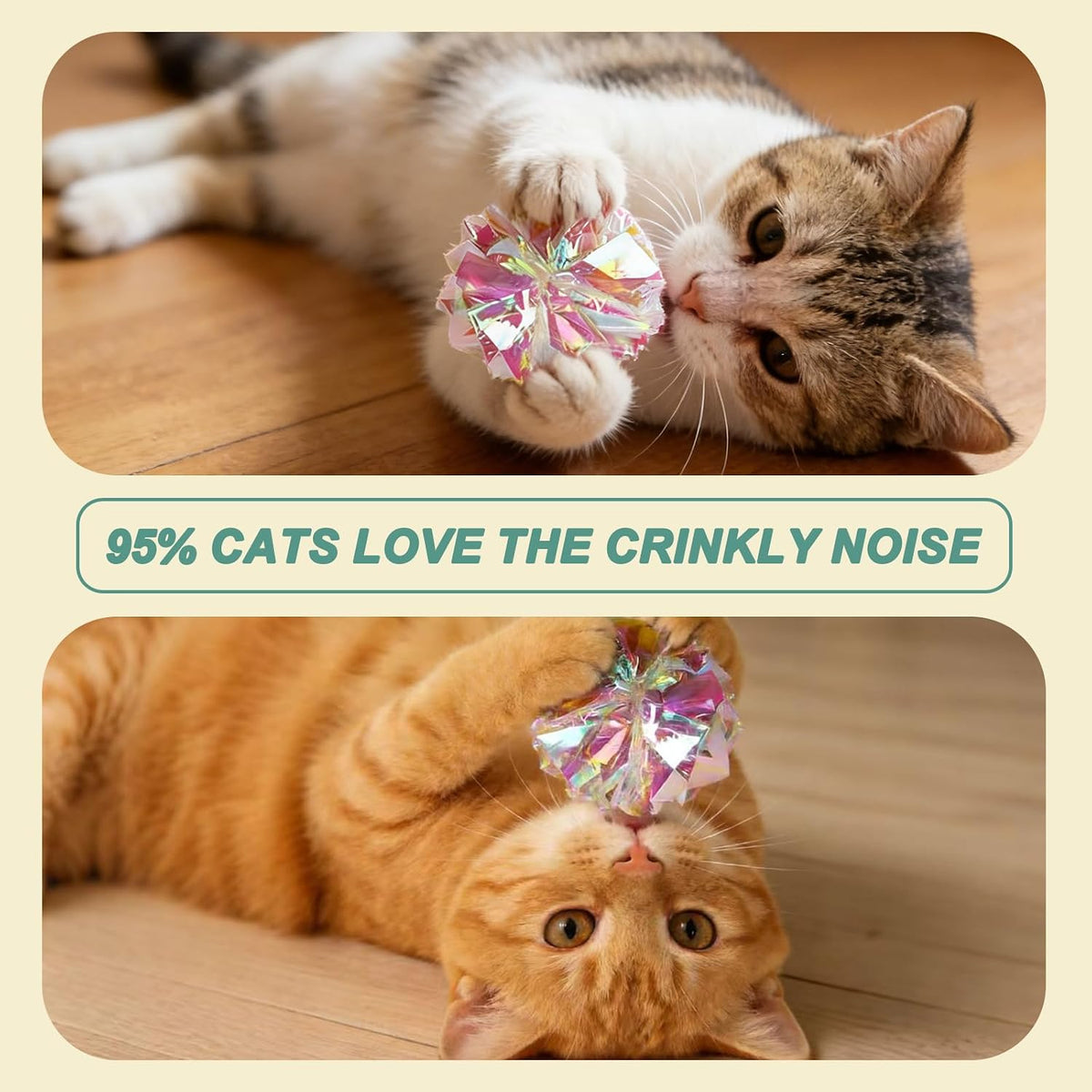 Silvervine Chew Sticks and Cat Crinkle Balls, Cat Chew Toy for Teeth Cleaning, Interactive Cat Toys for Indoor Cats, for All Cat Breeds (7 Pack)