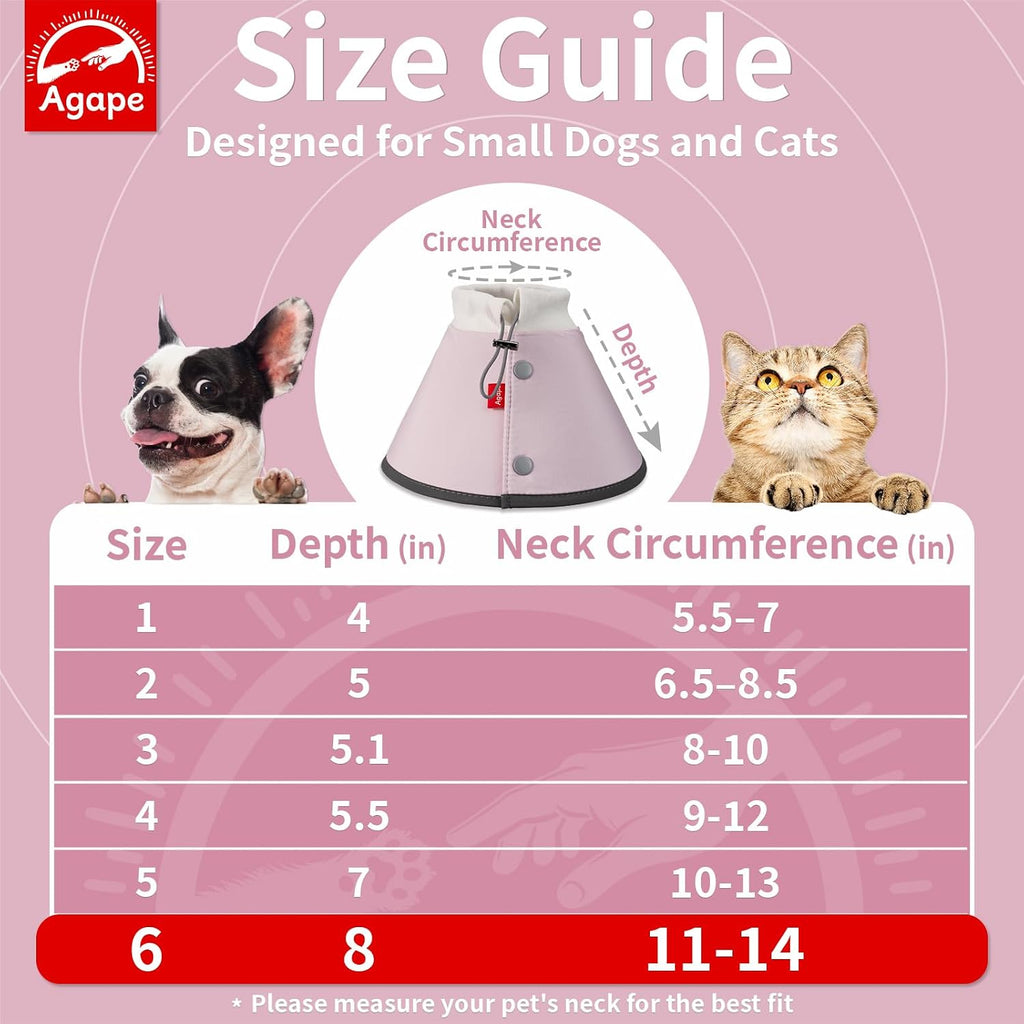 Agape Soft Dog Cone for Small Dogs & Cats, Recovery Collar to Stop Licking