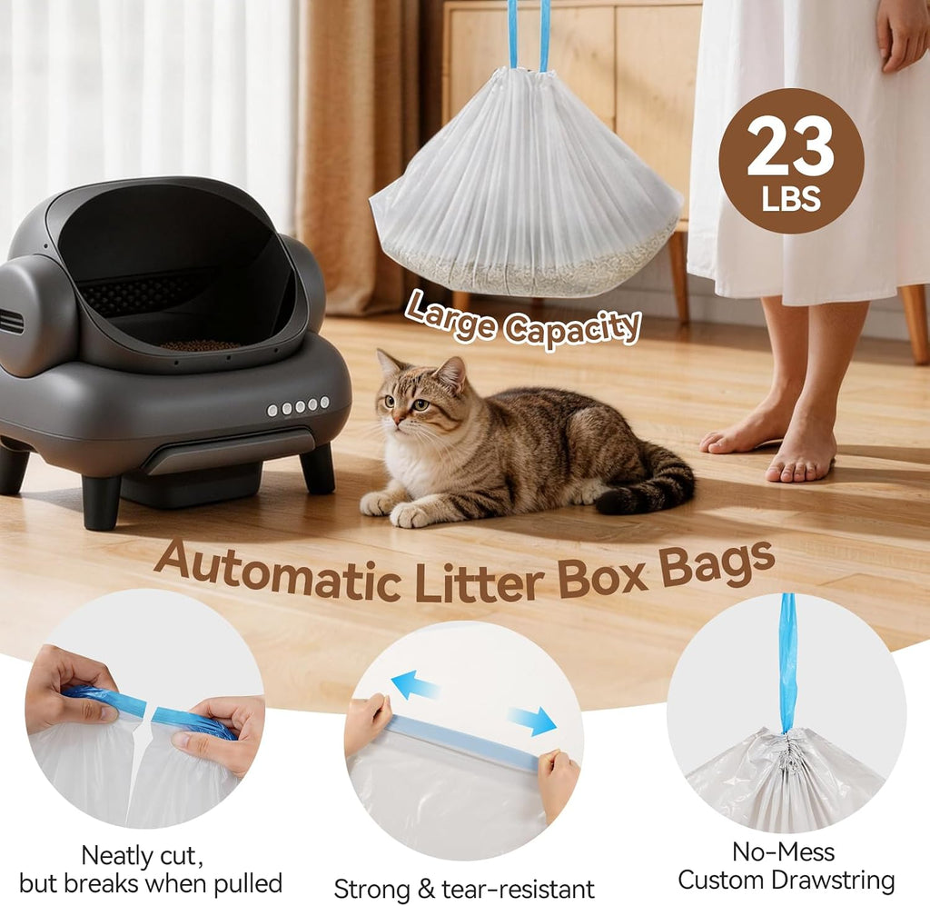 Cat Litter Bags 27"x13" for NeakM1 & Petpiv 11/12, Thick with Drawstring