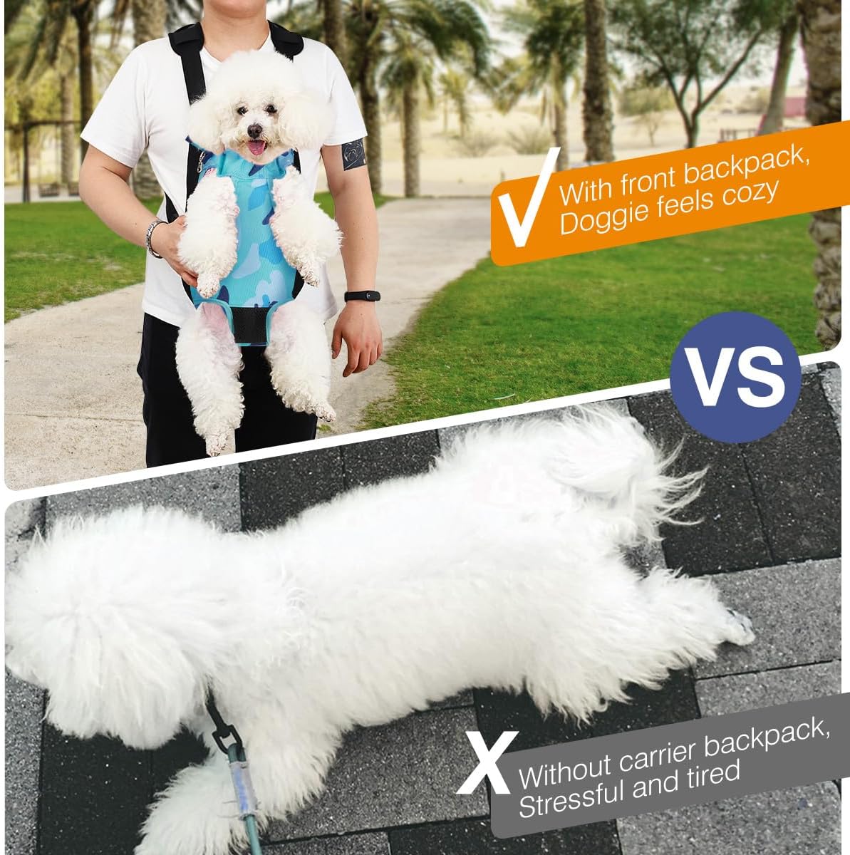 Pawaboo Pet Front Carrier Backpack for Small Medium Dogs