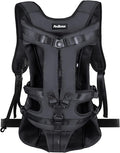 PetBonus Pet Front Dog Carrier Backpacks, Adjustable Pet Backpack, Legs Out Easy-fit Puppy Chest Carrier for Medium Small Dogs, Hands Free for Hiking, Cycling (Black, XL)