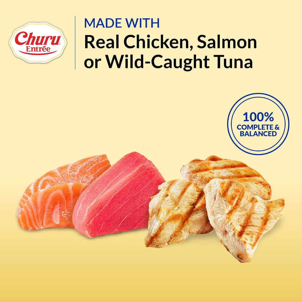 INABA Churu Entree Bisque Senior Wet Cat Food, Chicken Tuna, 6ct