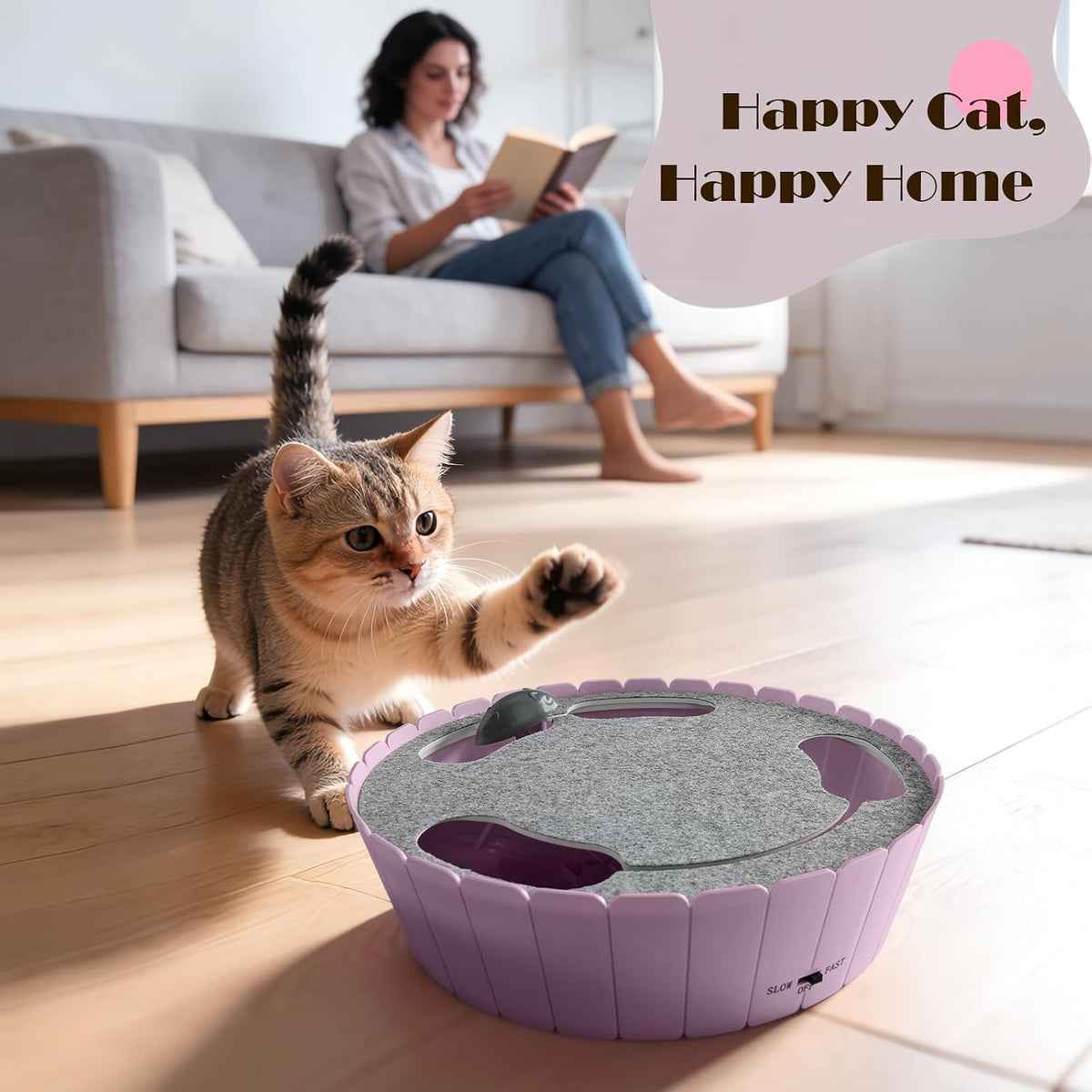 Pawaboo Interactive Cat Toy with Running Mouse, Automatic Track Kitten Toy