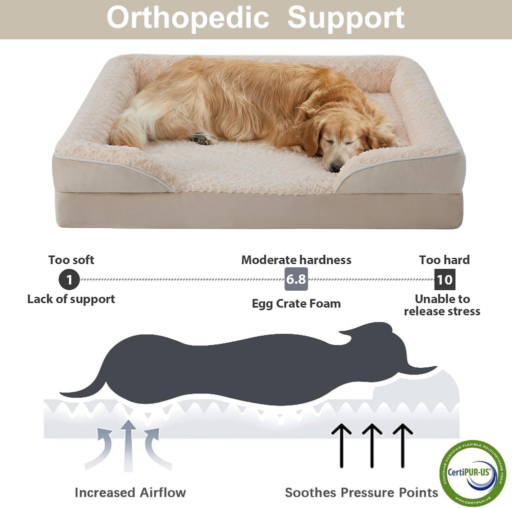 WNPETHOME Orthopedic Washable XXL Dog Bed for Senior Dog Cozy Sleep