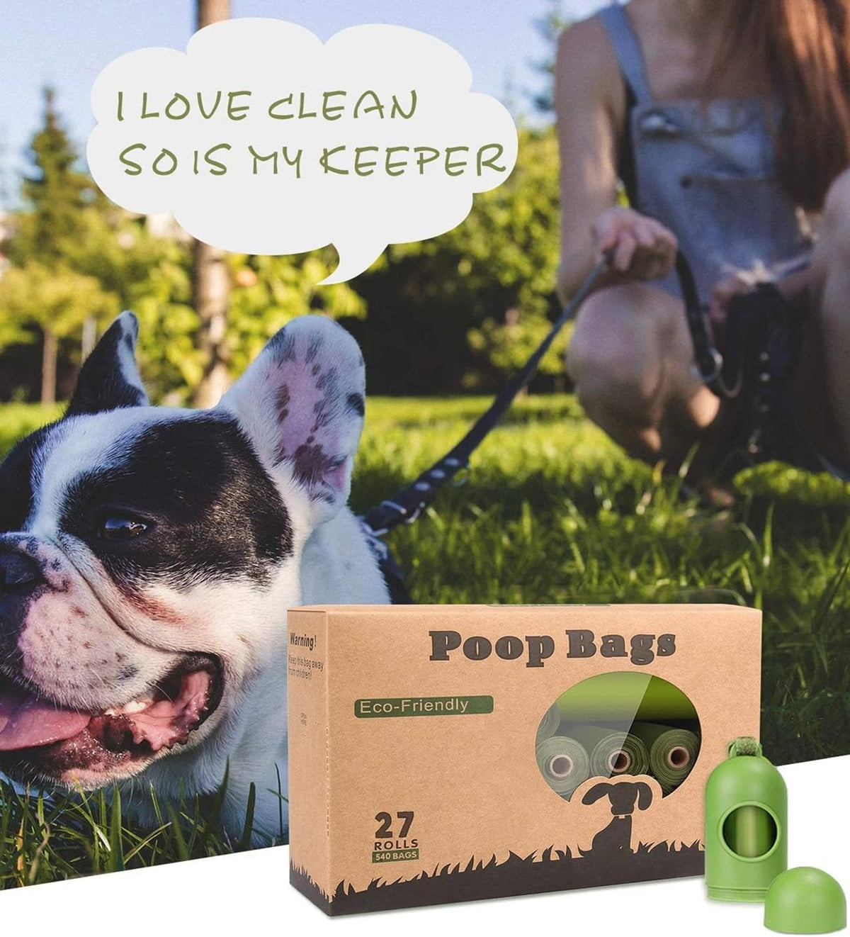Dog Poop Bag Biodegradable 540 Count Dog Waste Bags with Dispenser Scented | Strong Large 9x13 inch Waste Refill Bags for Daily Dog Walks, Cat Litter Cleanup Outdoor Travel and Multi-Pet Households