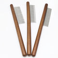 3-Pack Wood Pet Grooming Comb, Stainless Steel Flea Comb