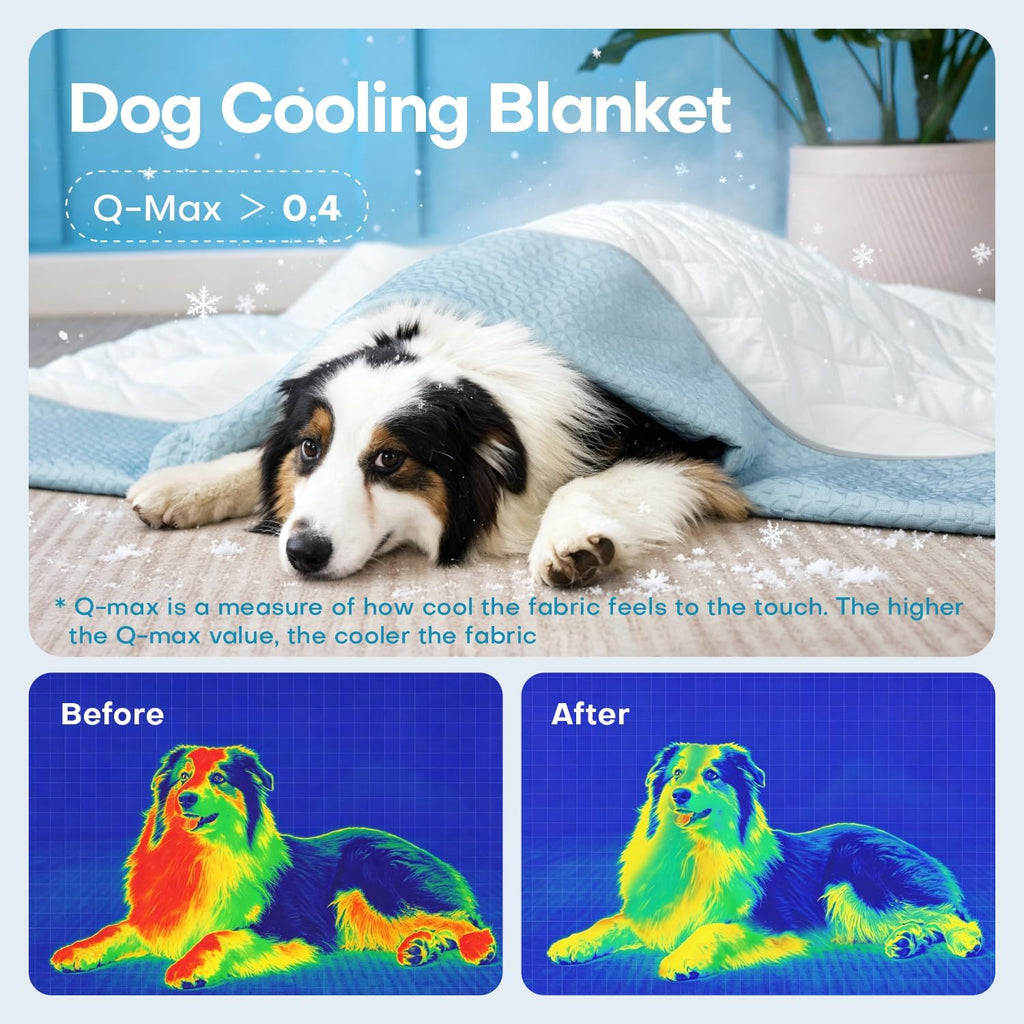 Reversible Dog Cooling Blanket, Washable High Cold Pet Bed Cover