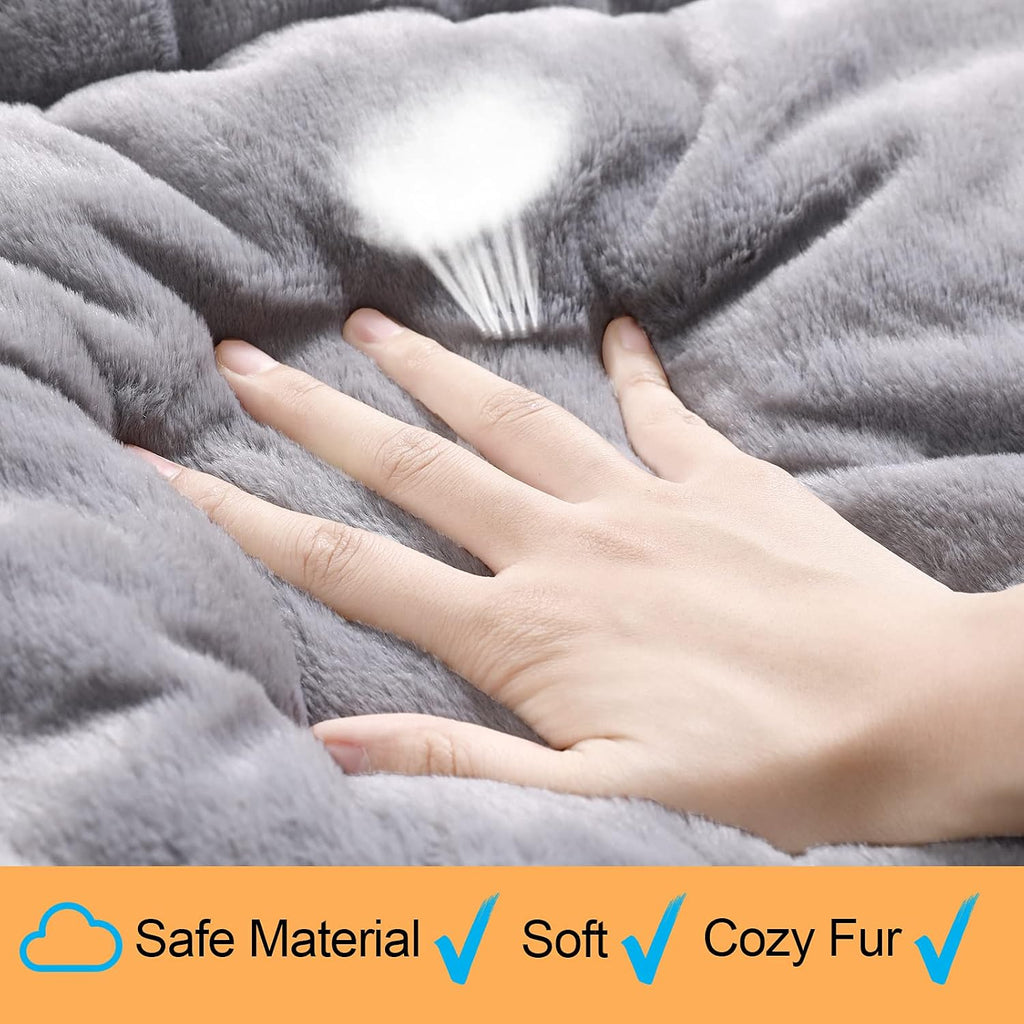 Dog Crate Pad Washable Dog Bed for Crate Extra Large Cozy Mat 48-Inch Gray
