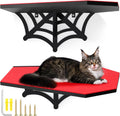 Gemscream Gothic Halloween Wall Mounted Cat Shelf, Coffin Spider Web Design