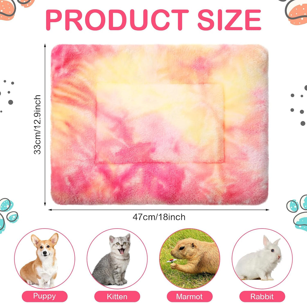 Haull 4 Pcs Waterproof Guinea Pig Bedding Mat, Tie Dyed, 13 x 18.5