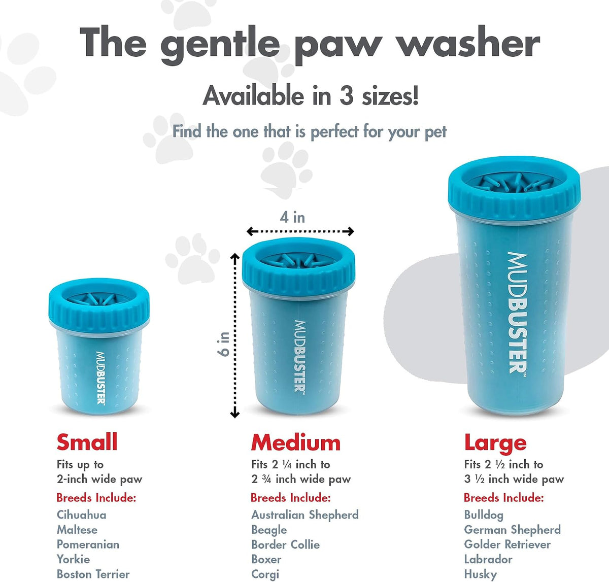 Dexas MudBuster Portable Dog Paw Cleaner, Medium, Blue - Premium Quality Pet Supplies and Accessories 