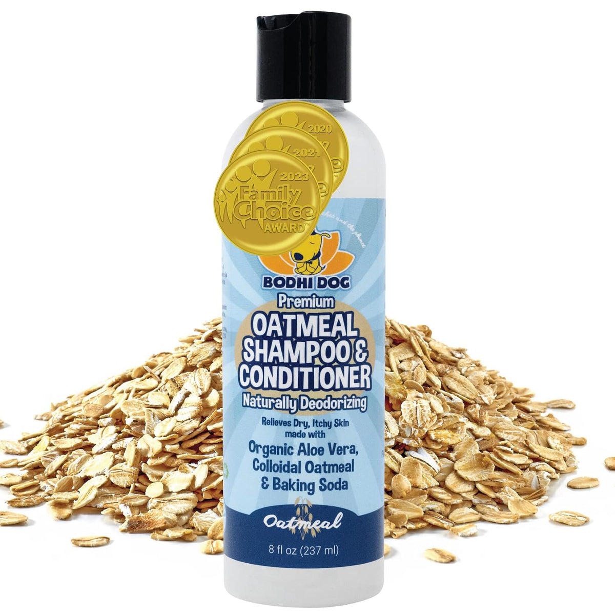 Bodhi Dog Shampoo Brush & Oatmeal Shampoo and Conditioner Bundle - Soothes and Moisturizes Dry, Itchy Skin - Bath Bundle for Shower, Showerhead, Sprayer & Bathing