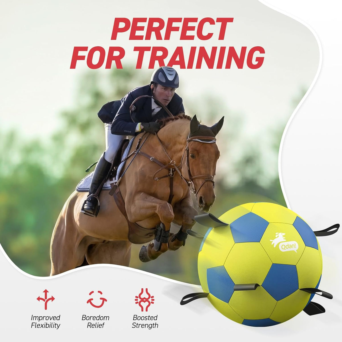 QDAN 25 Inch Herding Ball for Dog with Straps, Outdoor Dog Toys for Herding | Interactive Large Dog Herding Ball Chasing Training, Dog Ball for Border Collie, Australian Shepherd, Blue Heeler & Horses