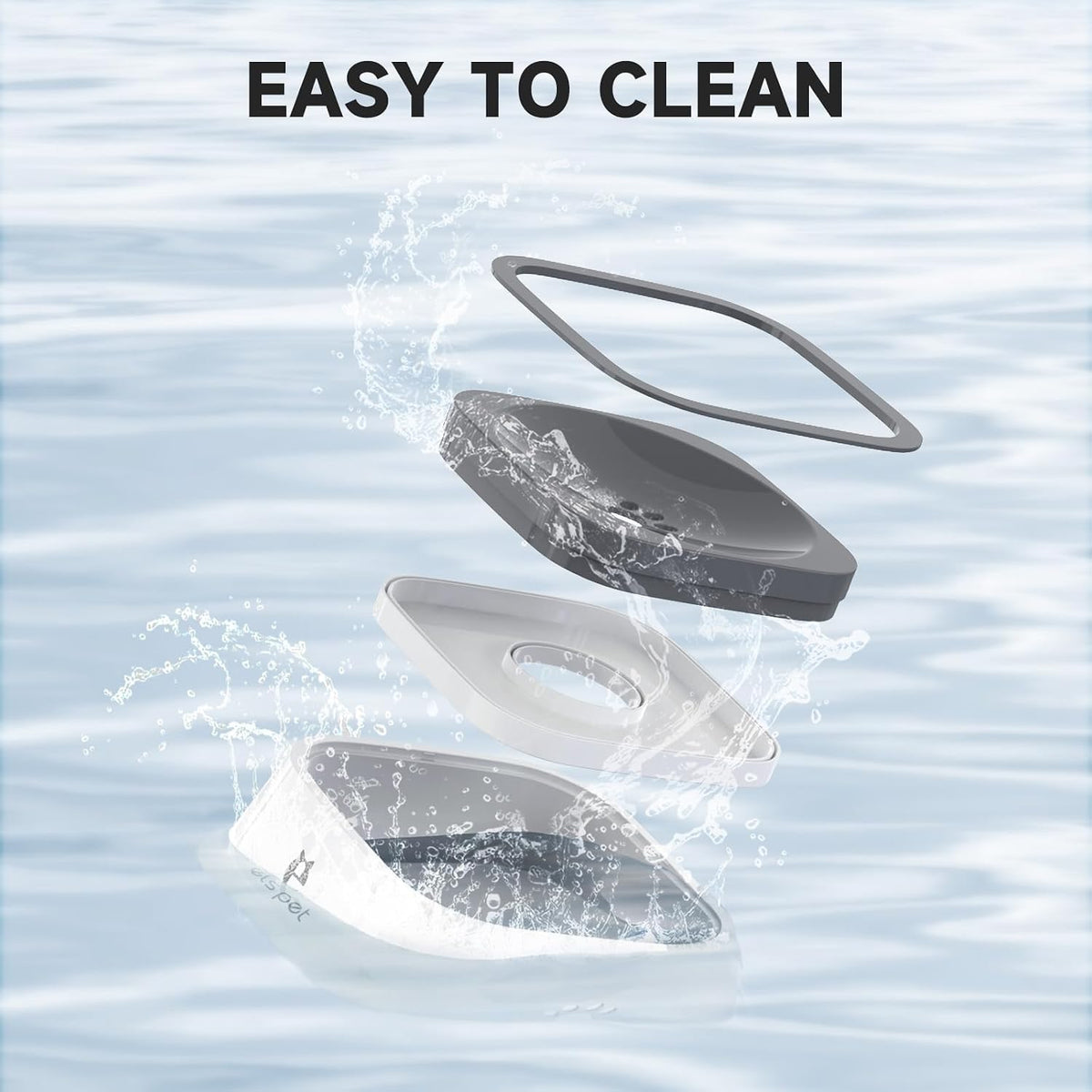 ELS PET Travel Bowl 35oz 1L No Spill Dog Cat Bowl Anti Slip Water Dispenser | 35oz 1l base model, floating disk slow drink, dual spill proof, anti slip, car home use, dishwasher safe, grey, dog cat 