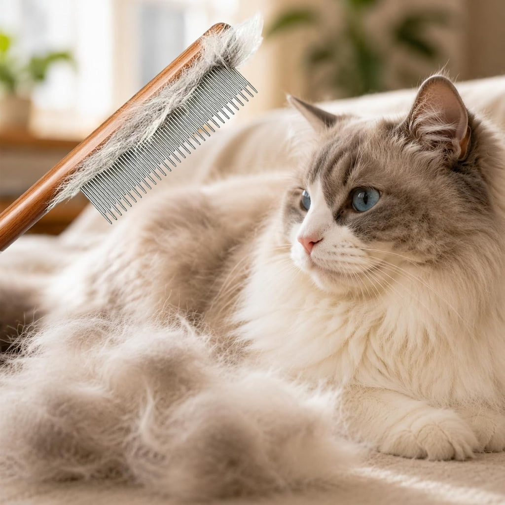 Cat comb,dog comb,Solid Wood Pet Comb Grooming Tool for Cats,Dogs and rabbits…