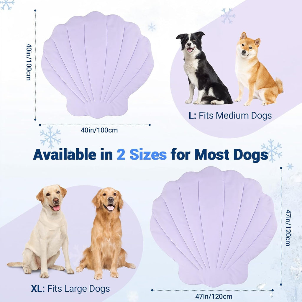 Q-Max>0.5 Dog Cooling Mat (Cool&Warm) 47''×47'', XL, Shell Purple