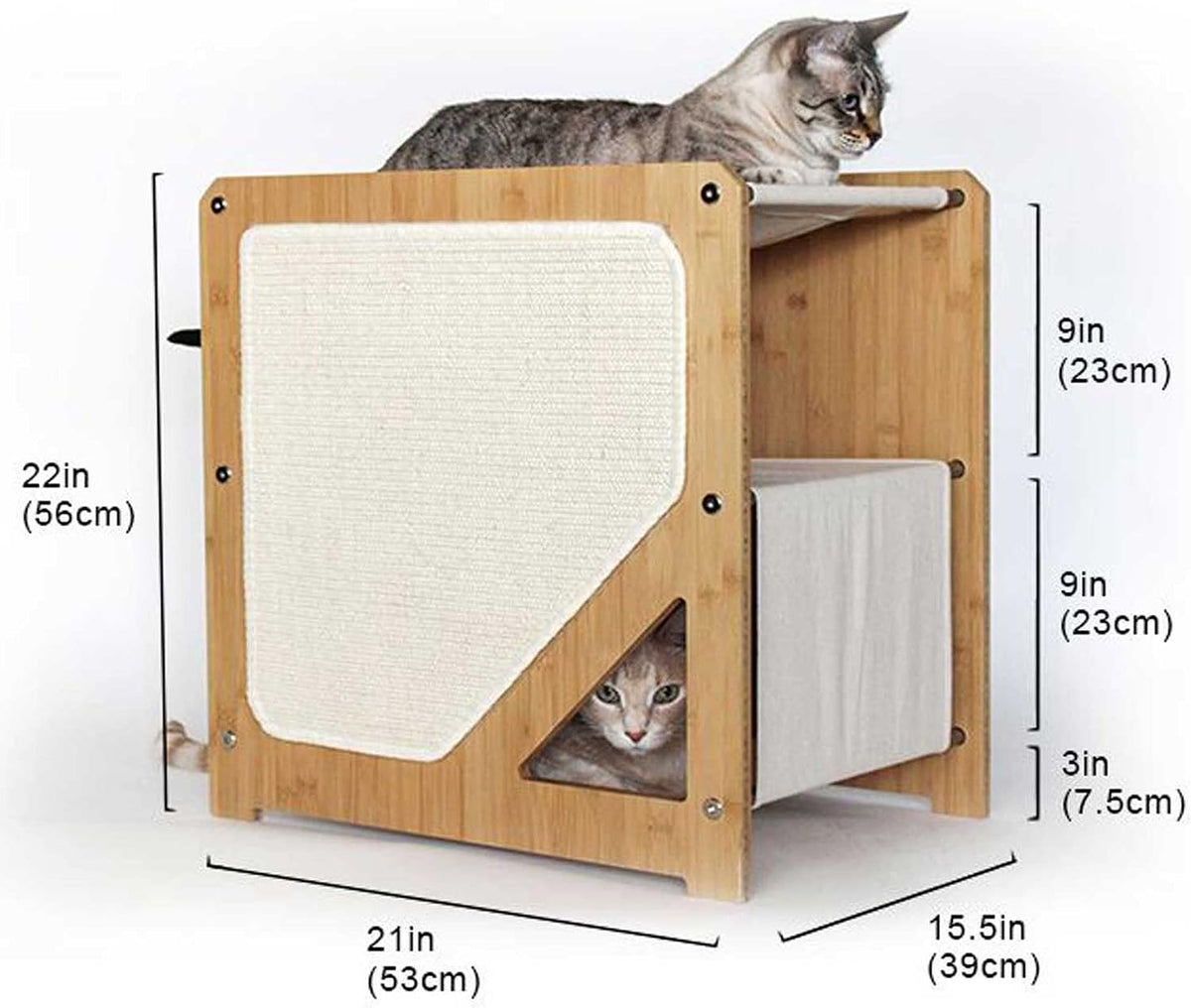 Catastrophic Creations The Grotto Cat Condo – Includes Cat Shelves, Cat Scratcher Poles & Cat Hammocks – Cat Activity Trees w/3 Seclusions – Lounging & Scratching Cat Tower for Indoor Cats