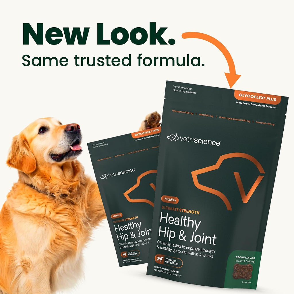 VetriScience Ultimate Strength Healthy Hip and Joint for Dogs, Bacon, 60ct