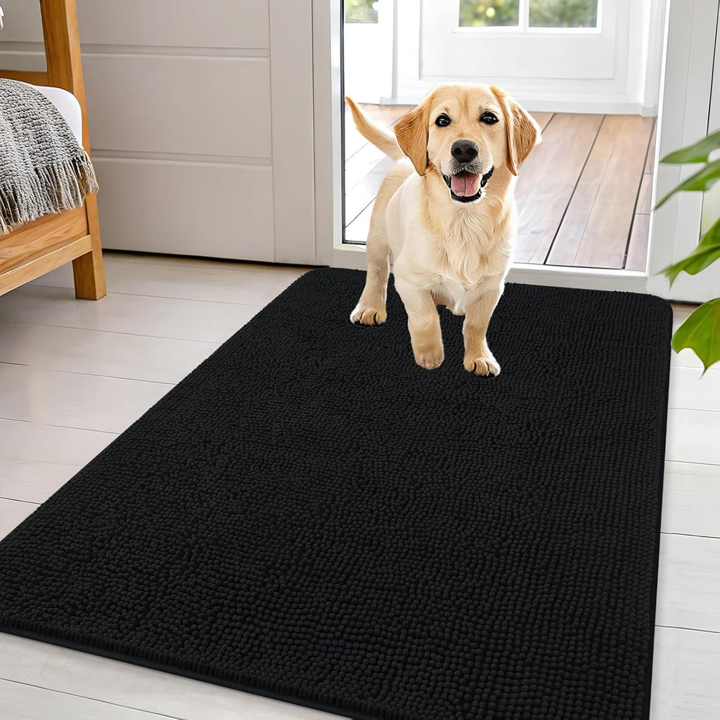 OLANLY Dog Door Mat for Muddy Paws 44x32, Super Absorbent Chenille Mud Mat