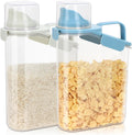 TBMax 2 Pack Rice Container Cereal Storage Container 3.2 Quarts, Kitchen Pantry Dry Food Storage Holder with Easy-Pouring Spout & Handy Cup, Small Pet Dog Cat Food Dispenser for Daily Feeding