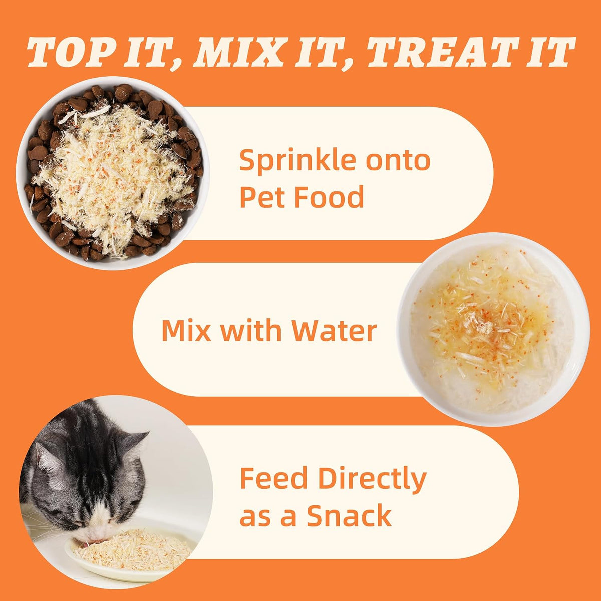 Wellix Freeze Dried Topper for Cats & Dogs, Salmon Roe Treats, 7.05oz