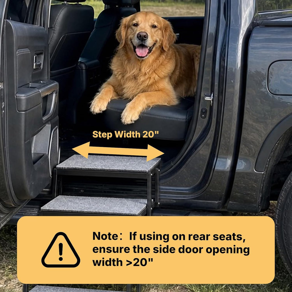 Veehoo Foldable Dog Steps for Car SUV, Large Dogs Car Stairs Extra Wide 20"