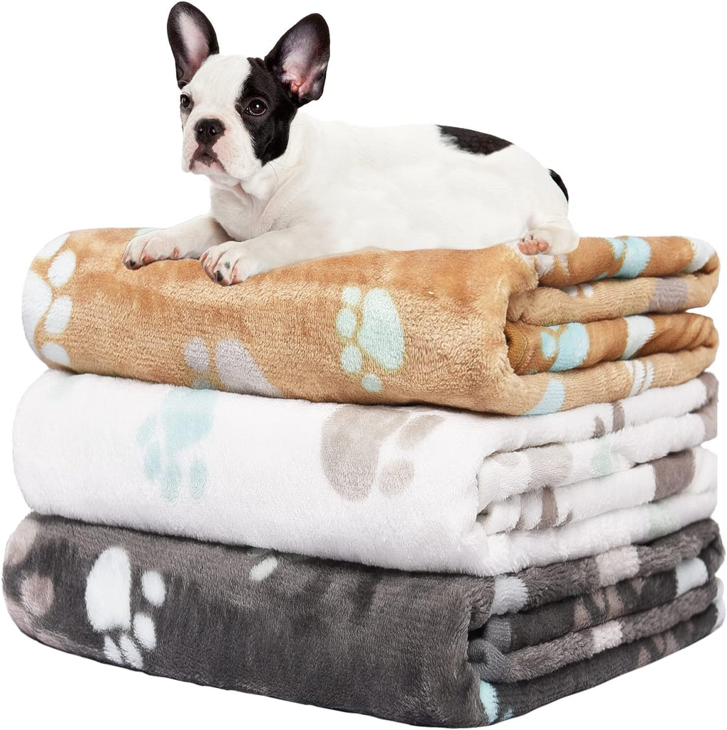 Rezutan 3 Pack Premium Soft Dog Blanket for Medium Dogs Puppy & Cat