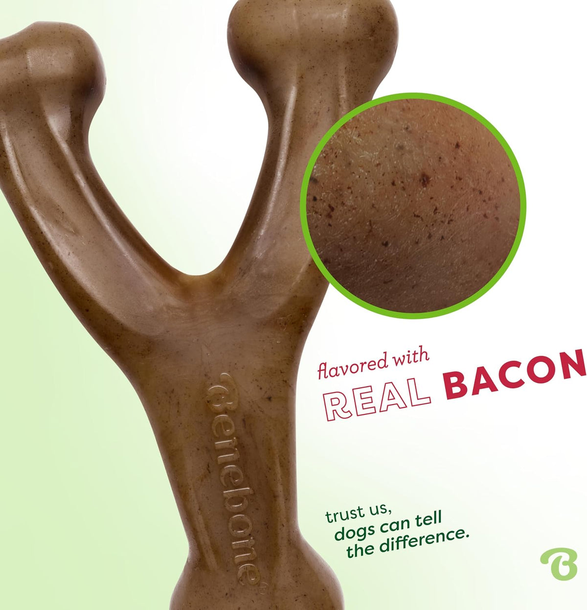 Benebone Wishbone Durable Dog Chew Toy for Aggressive Chewers, Made in USA, Small, Real Bacon Flavor | Durable, Super Chewer, Made in USA, Dog Bones, Long-Lasting, A Size for Every Dog, Keeps Them Busy