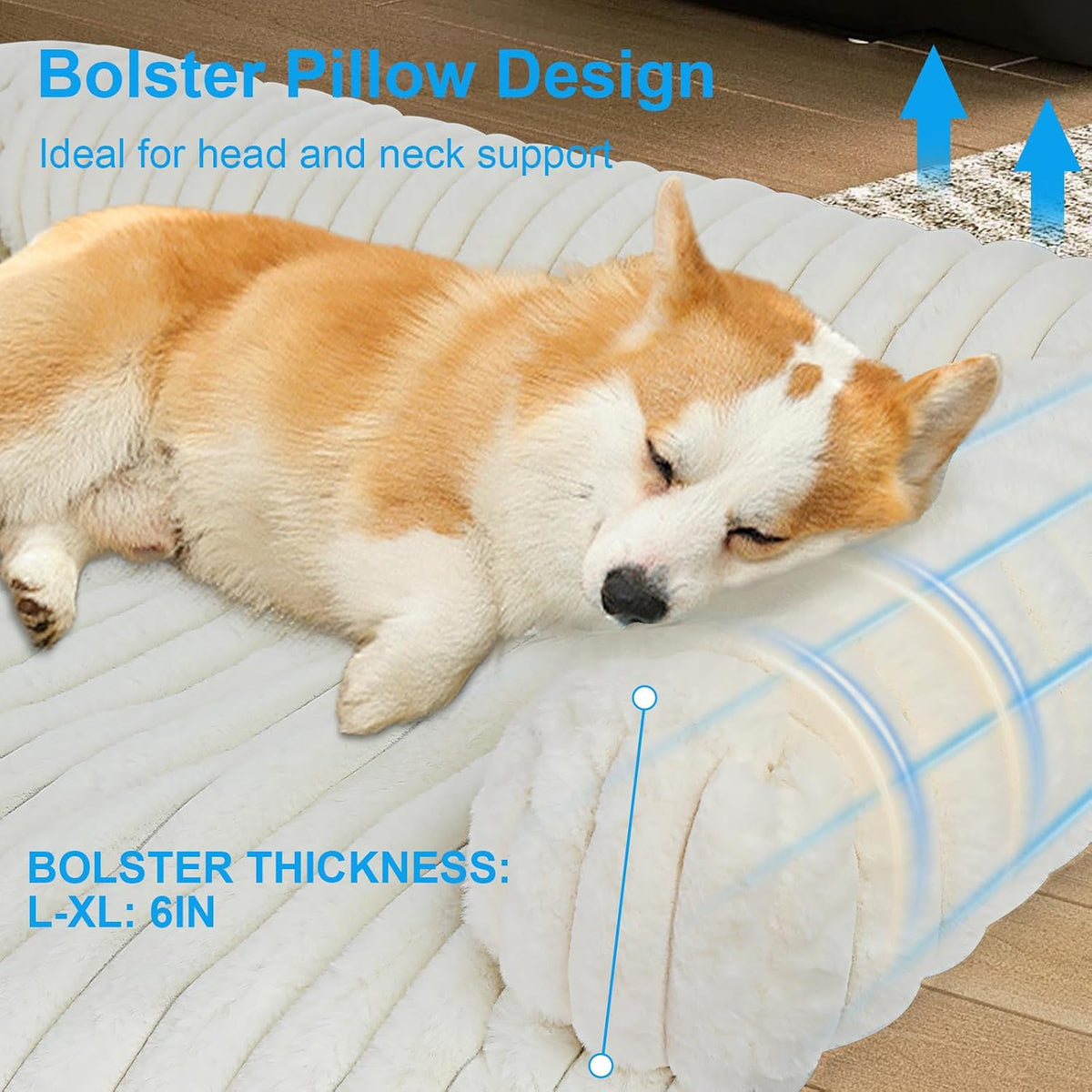 Luxurious Dog Couch Bed, Dog Sofa Bed, Couch Protector For Dogs(White, XXL)