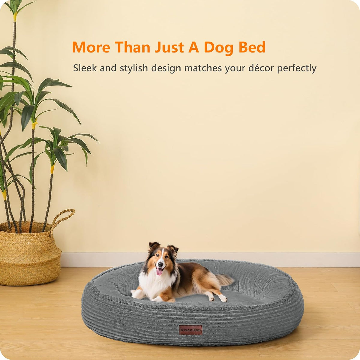 Dwanton Orthopedic Medium Dount Dog Bed, Egg-Crate Foam Round Dog Sofa, 32"