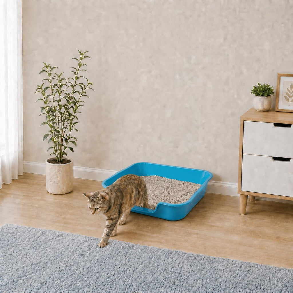 Extra Large Low Entry ABS Cat Litter Box, Yellow, 24" L x 20" W, 2 Pack | Durable low entry litter box, non-stick, odor-free, ideal for seniors, kittens, rabbits, large cats and multi-pet homes.