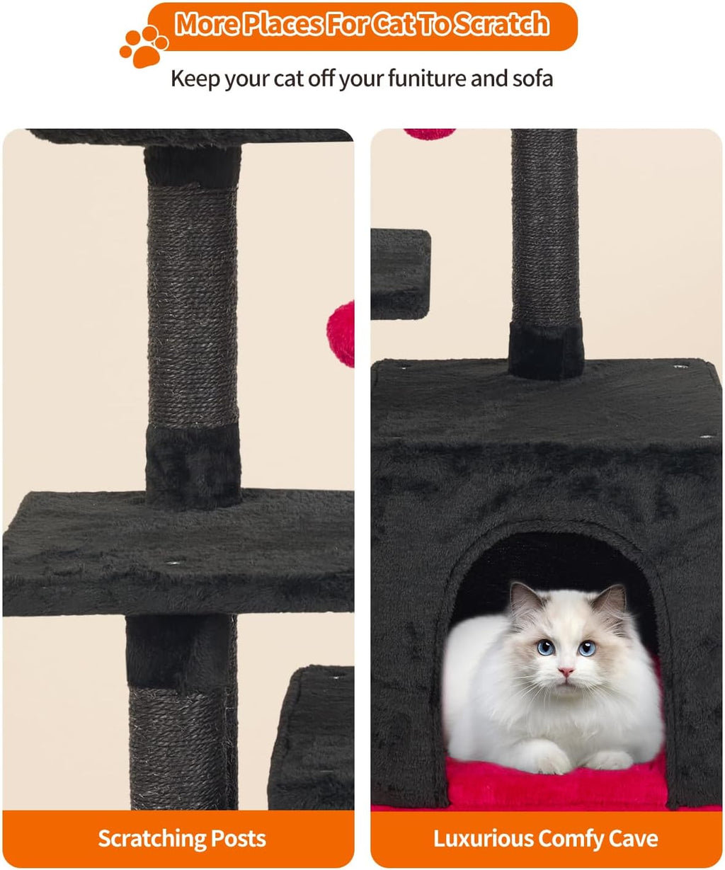 Cute Cat Tree Kitten Cat Tower Condo Cat Furniture Sisal Scratching Posts K