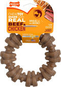 Nylabone Strong Chew Ring Dog Chew Toy Made with Real Beef & Chicken | X-large breeds, durable, long-lasting dog bone, textures help clean teeth, keeps dogs busy, for dogs 50+ lbs