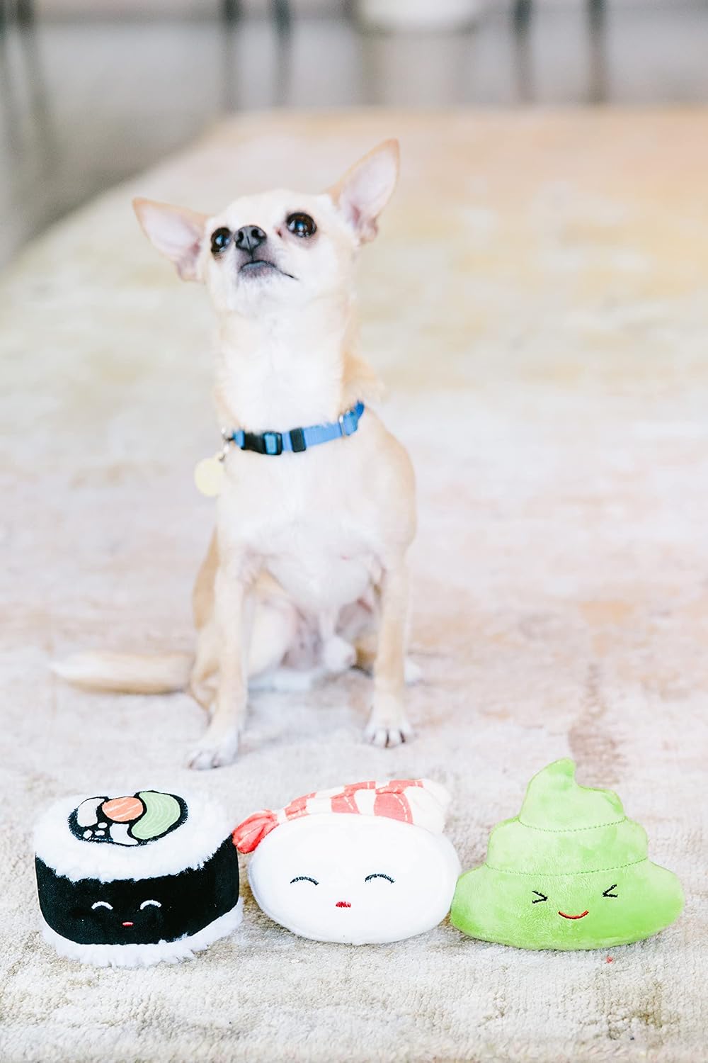 Pearhead Sushi Plush Squeaky Dog Toys, Gift Set