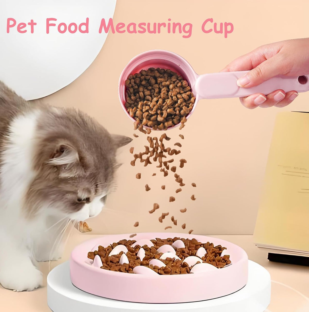 Joyinjojo Dog Food Scoop 1 Cup 1/2 Cup - Melamine Dog Food Measuring Cup, Pet Food Scoop for Dog Cat...Comfortable Long Handle for Easy to Scoop Food