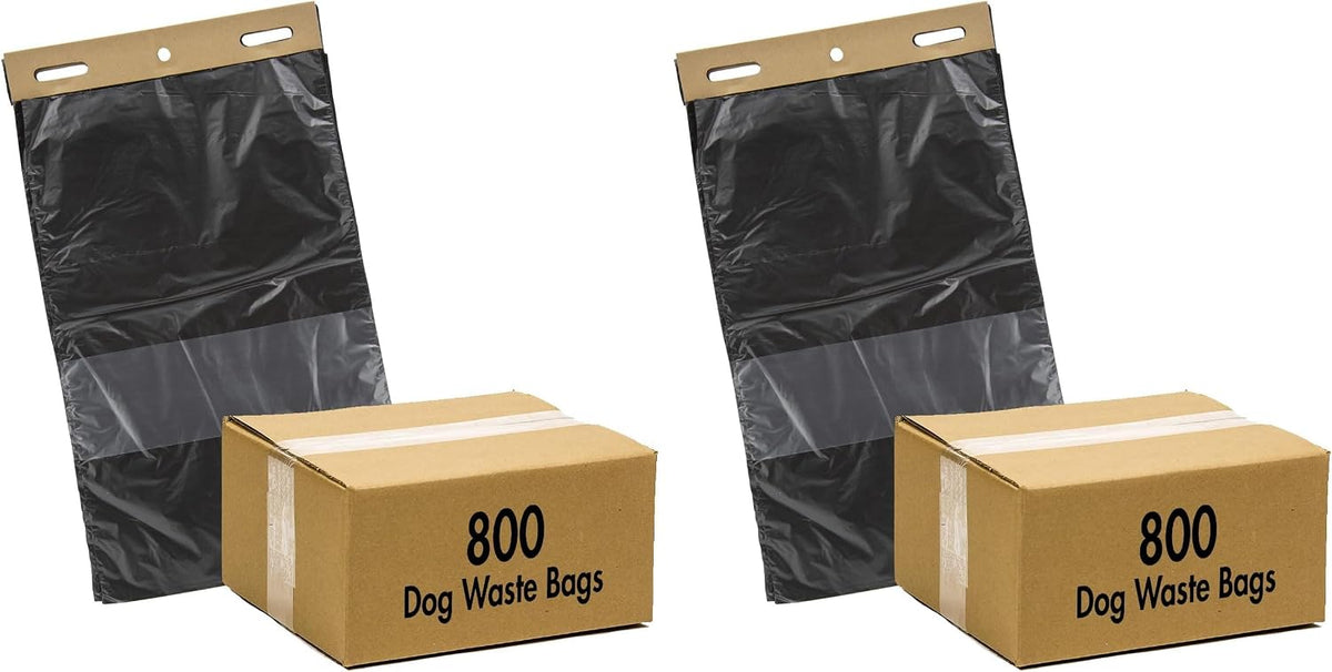Zero Waste USA® 800 Dog Waste Station Bags – ONEpul® Header Refill Bags – Dispense 1 Bag at a Time with Pull-Strap – Fits Most Dog Waste Hanging Bag Stations (8 Headers of 100 Bags) (Pack of 2)