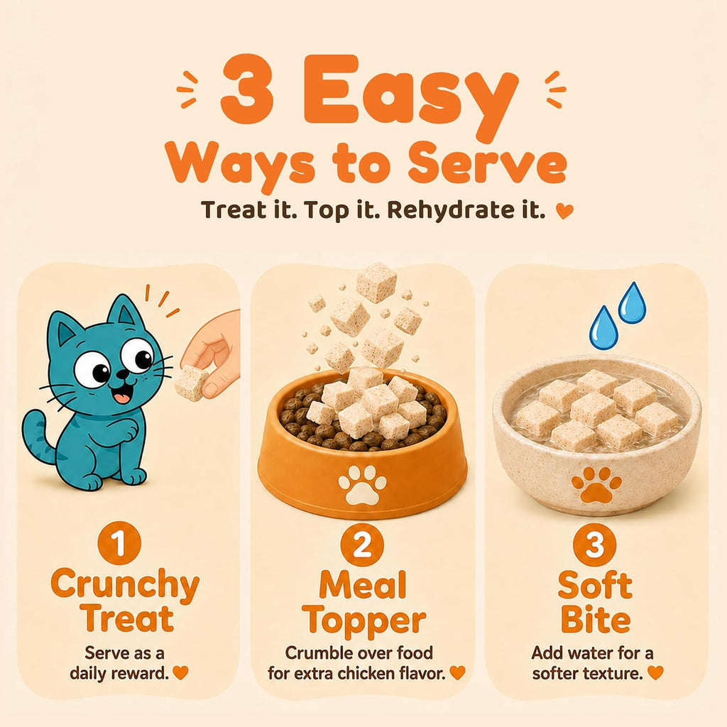 Freeze Dried Chicken Cat Dog Treats 4 oz Single Ingredient
