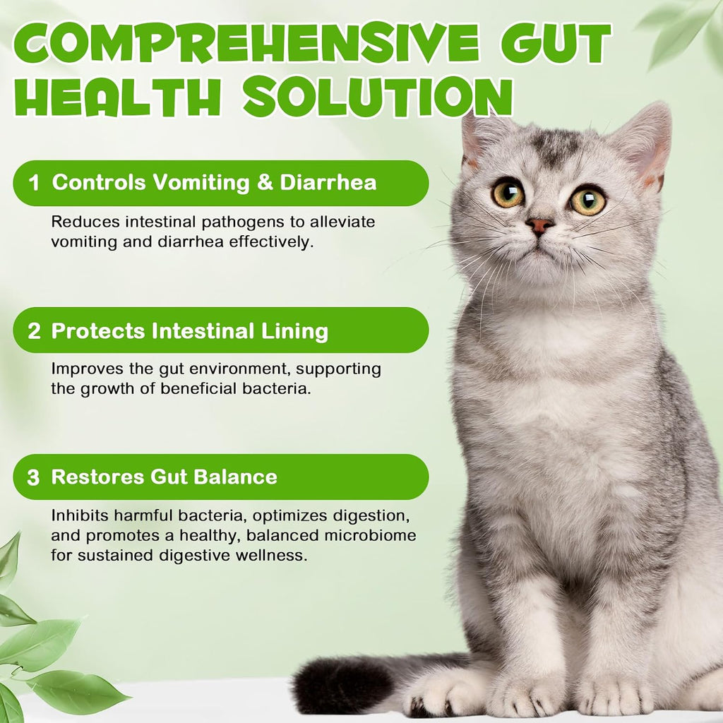 3 in 1 Probiotics for Cats Help with Gut, Upset Stomach, Diarrhea, Bloating