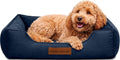 Modern Threads Luxury Dog Bed - Comfortable Tufted Velvet Cushion for Small to Large Dogs - Machine Washable - Durable & Cute Sleep Space for Pets - Pamper Your Pet with Cozy Beds - Denim