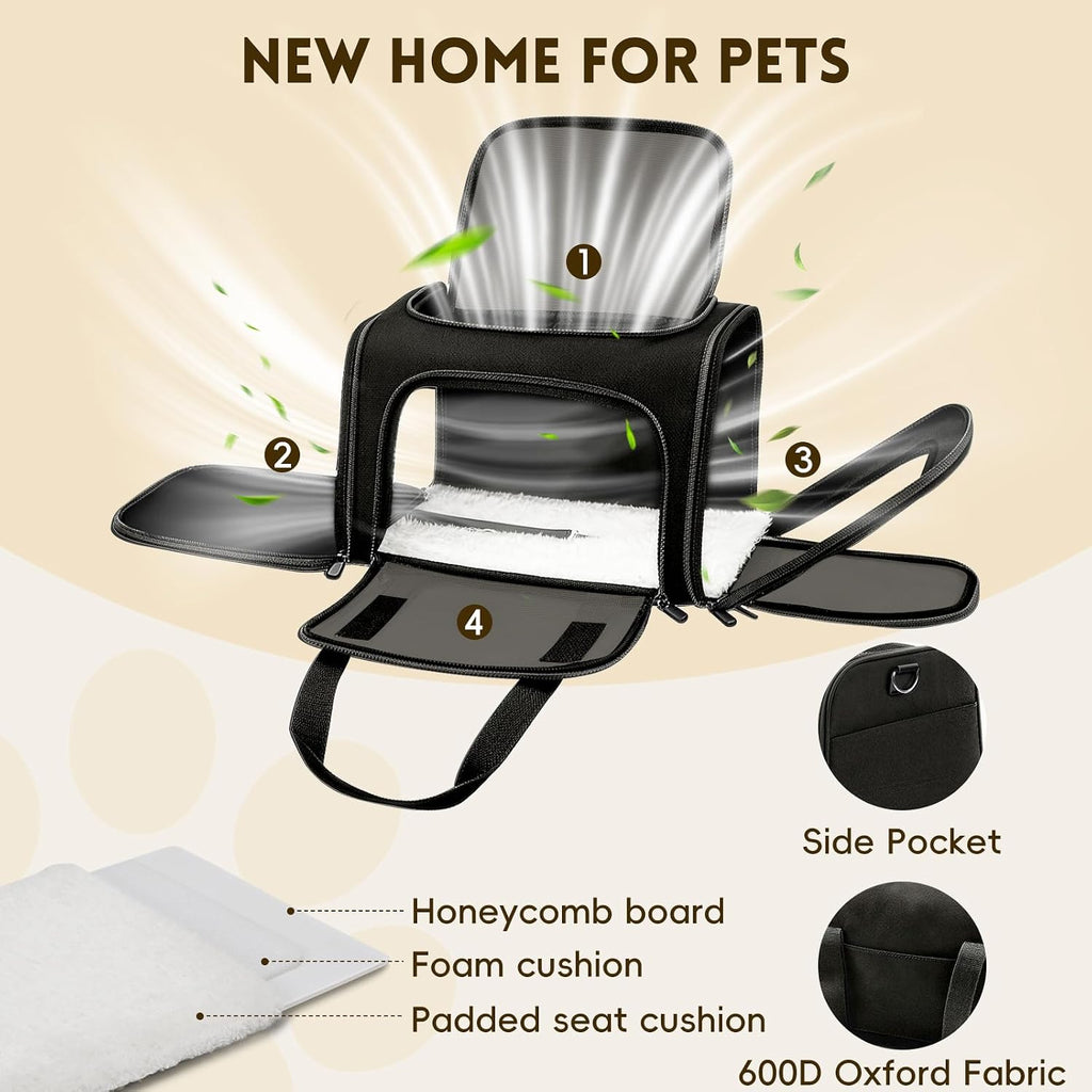 Cat Carrier Soft, Dog Carriers for Small Dog/Large Cat (Up to 16lb)