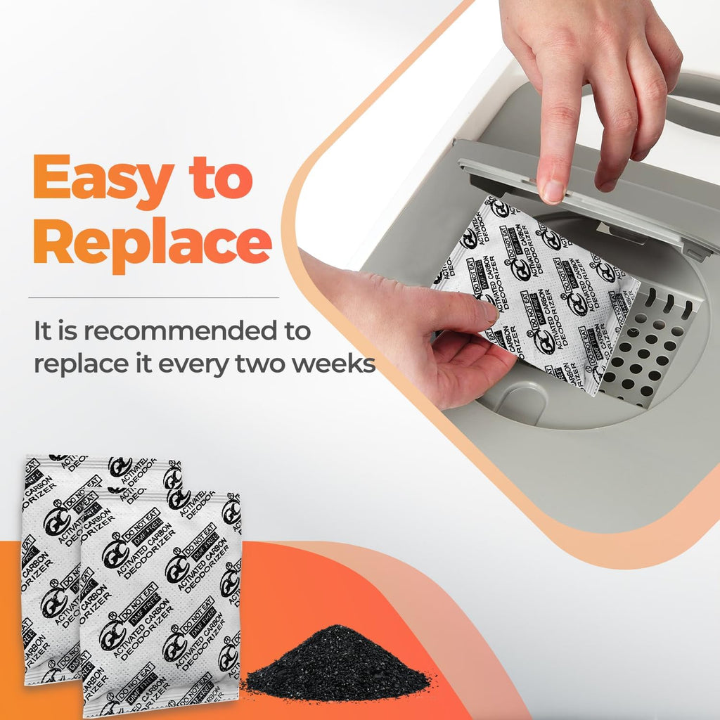 12 Packs Cat Litter Box Deodorizer Refills Compatible with Whisker OdorTrap Pod Accessories Filter, Eliminates Odors, Activated Charcoal Odor Absorber (Unscented)